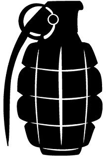 Copytec Aufkleber/Sticker Handgranate Auto amerikanische Mk 2 Ananas - 10x6 cm schwarz #A571