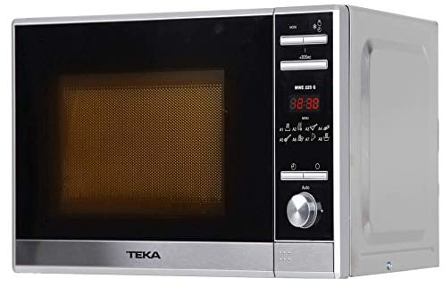Teka - Microondas Grill, Modelo MWE 225 G, 20 Litros, 5 Niveles de potencia, 700-1000 W, 8 menús, Acero Inoxidable, Cristal Gris y Negro, 25 x 44 x 34 cm