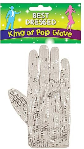 King Of Pop White Glove With Sequins Fancy Dress Accessory