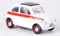 Fiat 500 Sport, weiss/rot, 1959, Modellauto, Fertigmodell, Brumm 1:43