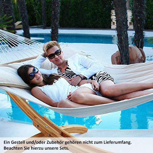 Lola Hängematte American Hammock Lifestyle, beige-weiß, gefüttert, mit Kissen, wetterfest