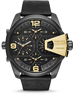 Diesel Herrenuhr Diesel Chief Series, Zweizeigeruhrwerk, 55 mm Gehäuse aus Gunmetal mit Edelstahlarmband, DZ7377