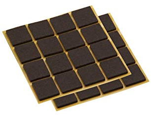 Metafranc Filz-Gleiter 32 x 32 mm-selbstklebend-braun-30 Effektiver Schutz Ihrer Möbel & Stühle/Möbelgleiter-Set für empfindliche Böden/Stuhlgleiter/Bodengleiter / 644986, braun, 32 x 32 mm (30 Stück)