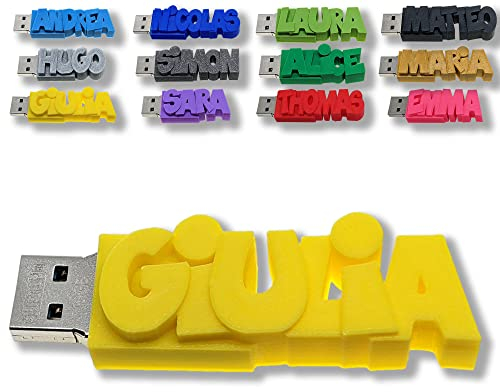 Clé USB Personnalisée avec Votre Texte (8 Go, Jaune) - Un Cadeau Original et Unique - USB 3.0