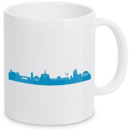 artboxONE Tasse Kassel 05 Skyline Print Monochrome Teal von 44spaces - Kaffeetasse Städte