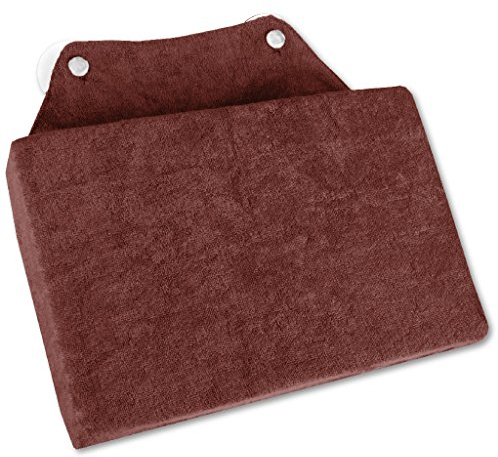 Arsvita Badewannen-Kissen mit Saugnäpfen, weicher Bezug in vielen Farben und Größen, Komfort Badekissen (16 x 25cm - Wellness Ausführung in der Farbe: braun)