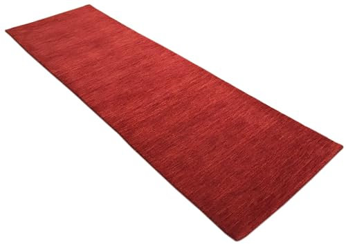WAWA TEPPICHE Handgewebter Gabbeh Teppich 100% Schurwolle Handloom (ROT)