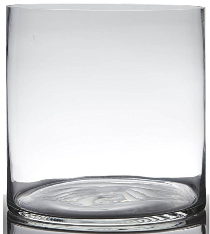 Hakbijl Dekoglas, Vase Zylinder Cold Cut H. 25cm D. 25cm transparent rund Glas