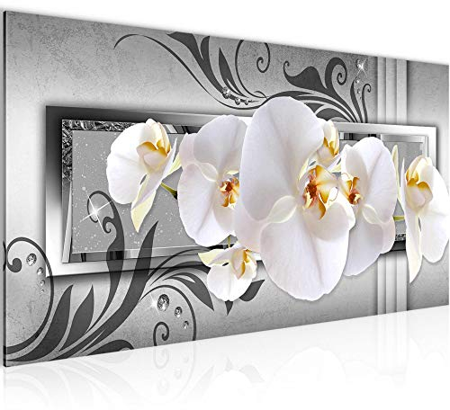 Runa Art Tableau Decoration Murale Fleurs Orchidée 1 Partie Moderne Toile non tissée Salon Salle Abstrait Noir Et Blanc 206212c