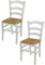 t m c s Tommychairs - 2er Set Stühle Venezia für Küche und Esszimmer, Robuste Struktur aus lackiertem Buchenholz im Shabby Chic Stil, handwerklich antik behandelt und Sitzfläche aus Stroh
