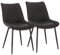 WOLTU Esszimmerstühle 2er Set, Küchenstühle, Wohnzimmerstühle, Polsterstühle mit Rückenlehne, für Esszimmer, Küche, Wohnzimmer, Büro, Sitzfläche aus Kunstleder, Metallbeine, Anthrazit BH210an-2