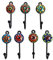 Gall&Zick Wandhaken Haken bunt Set rund Keramik Handtuchhaken handbemalt (klein Set/6)