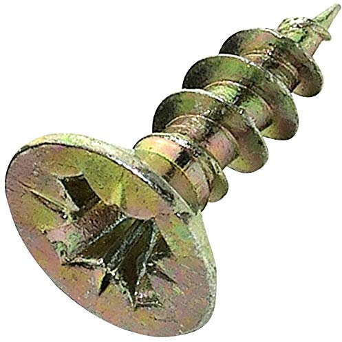 Aerzetix - C45149 - Lot de 100 - Vis à Bois - Ø3.5x12mm - en Acier Laitonné Métal - Tête Fraisée - à Empreinte Cruciforme Pozidriv - Couleur Laitonné