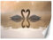 Feeby Vlies Fototapete Schwäne Tiere Vögel 300x210 cm Beige Wanddeko Inklusive Kleister Hotel Spa Büro Wohnzimmer Schlafzimmer Flur Morgen Nebel Teich