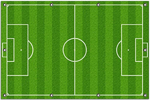Wallario Outdoor-Poster für Garten oder Balkon Fußballfeld, Motivbanner Größe: ca. 80 x 120 cm, Outdoor-Bild