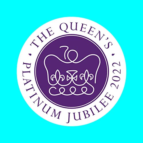 Set of 2 X Queen Platinum Jubilee Logo Iron on Screen Print Crown Transfers for Fabrics