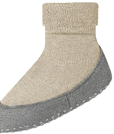 FALKE Cosyshoe K Hp lana con suola in gomma 1 paio, Calze da casa , Beige Sand Melange 4651, 35-36