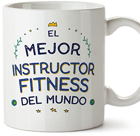 MUGFFINS Tazas para INSTRUCTOR FITNESS hombre - En Español - Mejor del Mundo - 11 oz / 330 ml - Regalo original y divertido