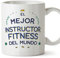 MUGFFINS Tazas para INSTRUCTOR FITNESS hombre - En Español - Mejor del Mundo - 11 oz / 330 ml - Regalo original y divertido