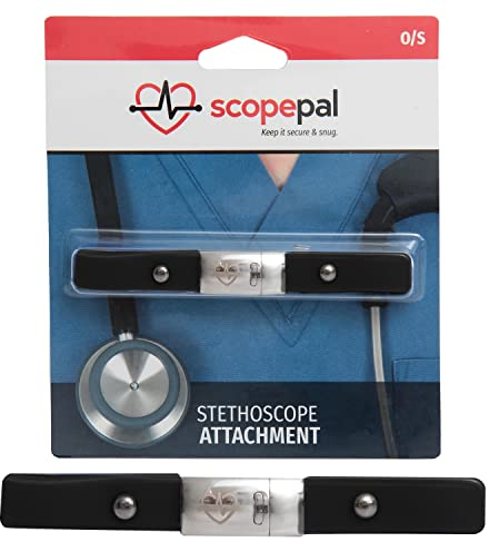 ScopePal Clip für Stethoskope, Stethoskop-Clip für Ärzte, Krankenschwestern, Medizinstudenten, Stethoskop-Zubehör kompatibel mit 3M Littmann Classic III, Lightweight II S.E, und mehr, Schwarz