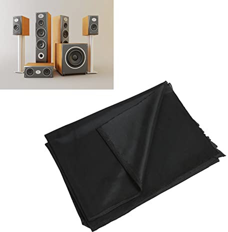 Speaker Mesh Cloth Black, Waterproof Speaker Cloth Stereo Grill Fabric Cloth Dustproof Protective Cover for Stereo Audio Speaker Soft Speaker Grille Cover 140 x 91cm