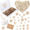 300 Stück Klein Holzherzen Deko, Mini Holz Herzen Verschönerungen Holzscheiben Deko Holz Herz Mini Wooden Hearts zum Basteln für DIY Handwerk Verzierungen Tischdeko 6 8 10 12mm