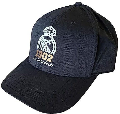 Real Madrid Mütze 1902 mit Wappen - Farbe Schwarz - Kinder, Schwarz , Einheitsgröße