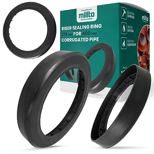 Millto™ Manschette für Gewelltes Anschluss Rohr 400/315 mm Gummimanschette Dichtung für Kanalisationsrohr Anschluss der Rohre Verbindung von Wellrohr und Glattrohr