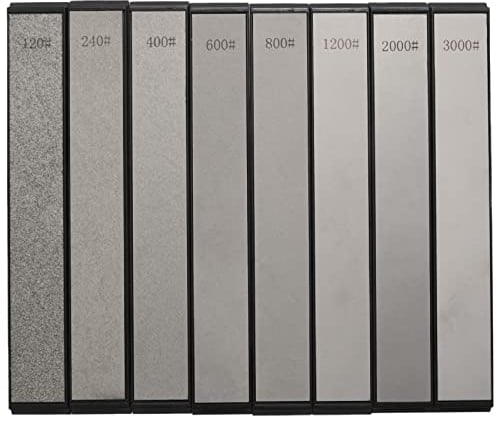 Kopinma 8Pcs Diamond Sharpening Stones, Knife Sharpening Stone Kit, Whetstones 120/240/400/600/800/1200/2000/3000 Grit Angle Guide Flattening Stone, Manual Knife Sharpeners