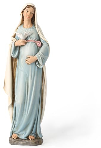 BC Statue für Schwangere Maria, katholische Mutter, 21,3 cm hoch, handbemalt, religiöse Geschenke für Schwangere Frauen, gewidmete Heimdekoration, Klassische Renaissance-Skulptur von Buildclassic