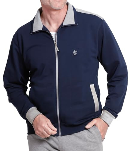 hajo Herren Sweatjacke - Freizeit, Klima-Komfort, Stretch Cotton-Mix, uni