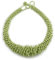 Avalaya Collana corta con perline di vetro verde lime, lunghezza 44 cm, estensione di 4 cm