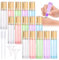 15 Stück Ätherische Öle Roller Flaschen,Glas Roller Flaschen,Roll On Flasche Leer 10ml mit Edelstahl Roller Bällen,Nachfüllbar Roll-on Multicolor Glasflaschen für Ätherisches Öl Aromatherapie Parfüm