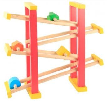 Toboggan a Billes en Bois - Jouet en Bois Enfant - Set Circuit + 4 Formes + 1 Carte Tigre