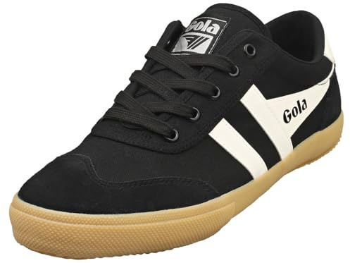 Gola Unisex Badminton Sneaker, Black/Off White/Gum, 45 EU