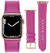 ONET8O Leather Strap Compatible with Apple Watch Series Genuine Leather Replacement Band for iWatch 38/40/41/42/44/45/49mm for Women and Men Rose gold Adapters-38/40/41mm Pink