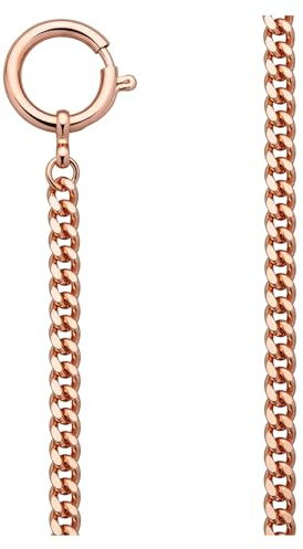REGENT Herren Taschenuhr Kette 6 mm Breite 31 cm Länge mit Karabiner Flachpanzer Rosegold PS-03