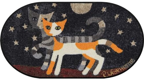 Salonloewe Fußmatte S45x075 cm Macchiolina e Tigrotte oval Fußabtreter, innen, außen, Schmutzfangmatte, Sauberlauf-Teppich