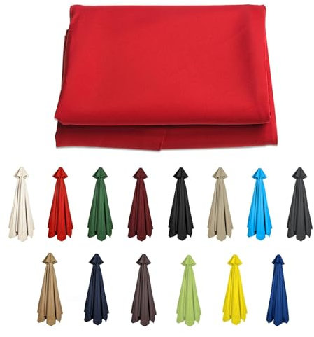 6 Ribs/8 Ribs Cantilever Umbrella Replacement Cloth Garden Parasol Canopy Cover Replacement Parasol Fabric Cover, 200/270/300cm Canopy(Color:Red,Size:6ribs-3m(9.8ft))