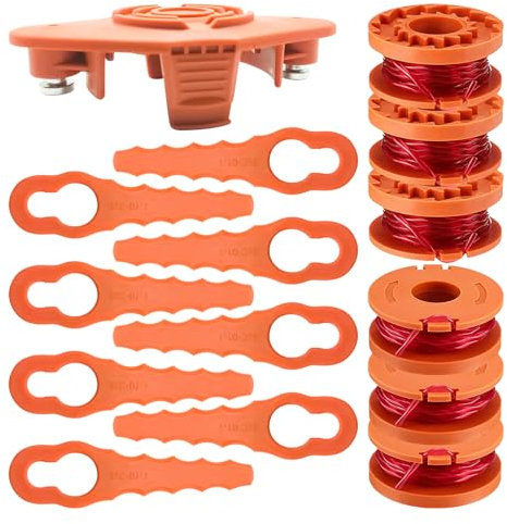 luolety WA0010 Rasentrimmer Spulenfaden Klingen für Worx Rasentrimmer für Worx WG150 WG151 WG151.5 WG152 WG153 WG1 54 WG155 WG155.5 WG156 WG157 WG160 WGG160 WGGG160 163 W. G165 WG175 WG180, 6 Spulen,