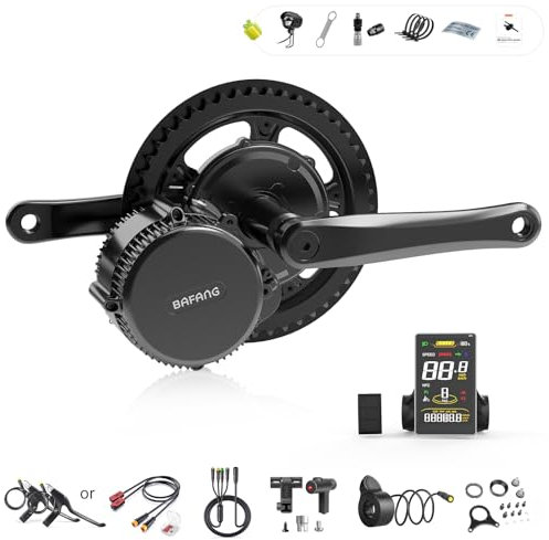 BAFANG 750W 48V BBS02B Mid Drive Moteur Pédalier Kit de Conversion pour Velo Electrique Kit Moteur Central avec Écran LCD SW-M58