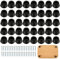 XIHIRCD 40pcs Cutting Board Rubber Feet, Anti-Slip Cutting Board Legs with Stainless Steel Screws 0.59 W x 0.31 H Rubber Feet Bumpers Pads for Furniture Electronics Home Kitchen Appliances (Black)
