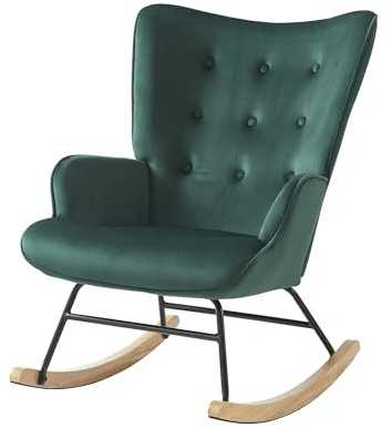 BAÏTA Sessel Suzie Rocking Chair aus grünem Samt