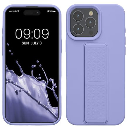 kwmobile 1x Custodia Compatibile con Apple iPhone 16 PRO Max - Cover Supporto Dita - Back Case per Smartphone - Protezione Gommata Lavanda