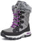 HOBIBEAR Schneestiefel für Frauen Wasserdichte Wanderstiefel für Damen Winterstiefel Warm(EU 44,Dunkelgrau)