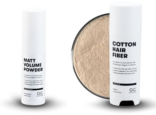 O.C. HAIRCARE Streuhaar Starter Set zur Haarverdichtung - für Scheitel, kahle Stellen am Ober- und Hinterkopf - von führenden Salons empfohlen - 11 Farben - widerstandsfähige Streuhaare