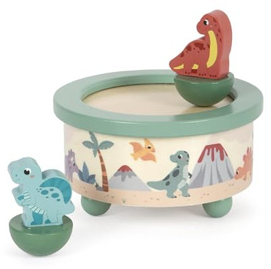 Small Foot Spieluhr „Dino“, Klassische Spieldose aus FSC 100%-zertifiziertem Holz, für Kinder ab 3 Jahren, 12628