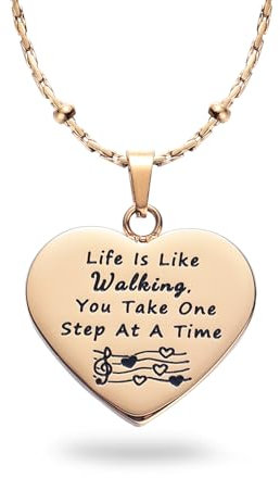 Taylor Quotes Merch Necklace Heart Pendant Gift for Fans Teen Daughter Women Stainless Steel Adjustable Motivational Necklaces
