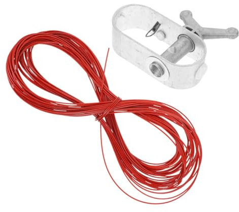 MOBUTOFU Pool Cover Winch and Heavy Duty Steel Cable Tightener for above Ground Swimming Pools, 40m Ratchet Cable Hoist Kit for Winter Safety Cover Securing