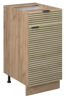Vicco Meuble Bas de Cuisine Fame-Line, Panneau en chêne, 40cm sans Plan de Travail